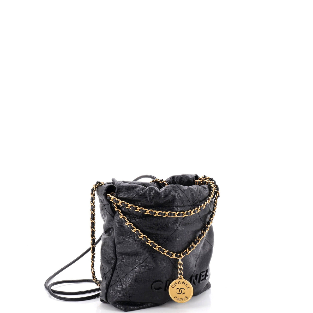 22 Chain Hobo Quilted Caviar Mini