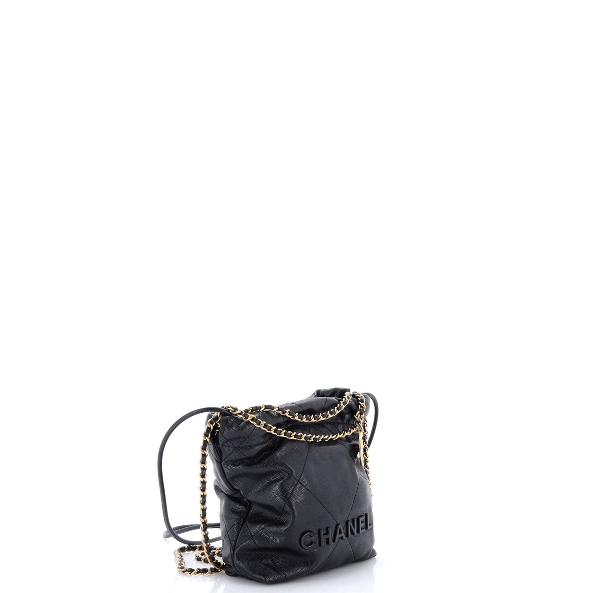 22 Chain Hobo Quilted Caviar Mini