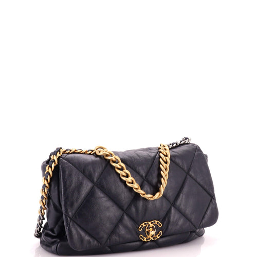 19 Flap Bag Quilted Leather Maxi
