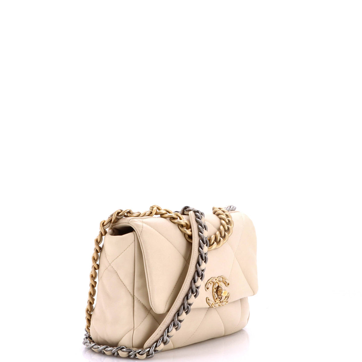 19 Flap Bag Quilted Leather Medium