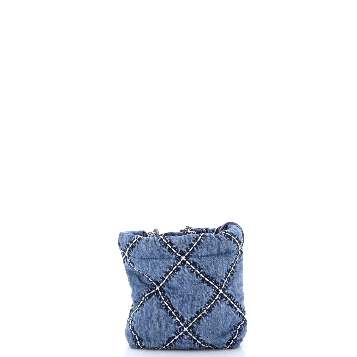 22 Chain Hobo Quilted Stitched Denim Mini