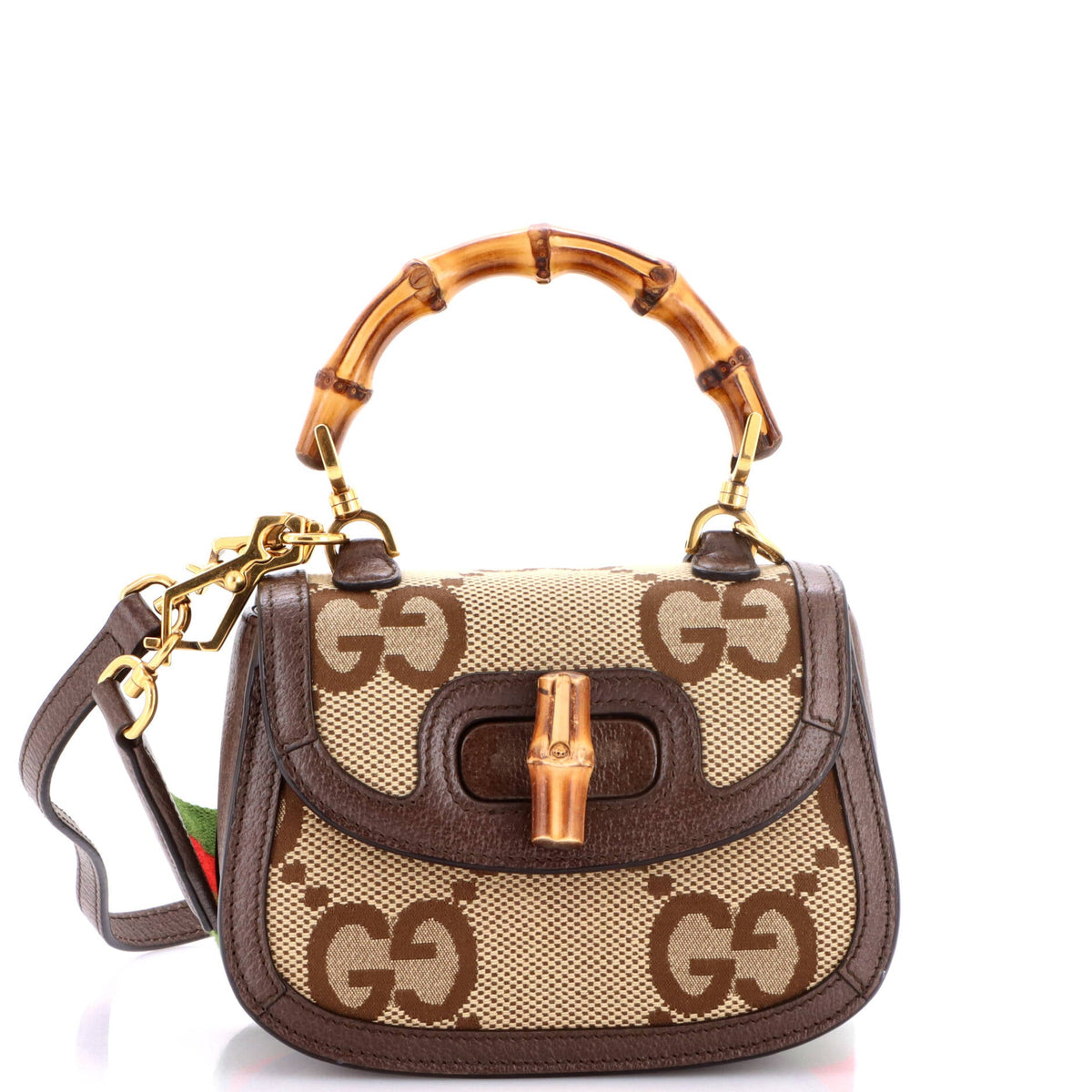 Bamboo 1947 Top Handle Bag Jumbo GG Canvas Mini
