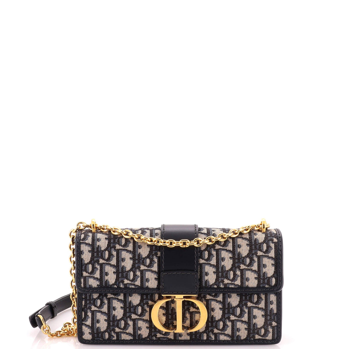 30 Montaigne Chain Flap Bag Oblique Canvas East West