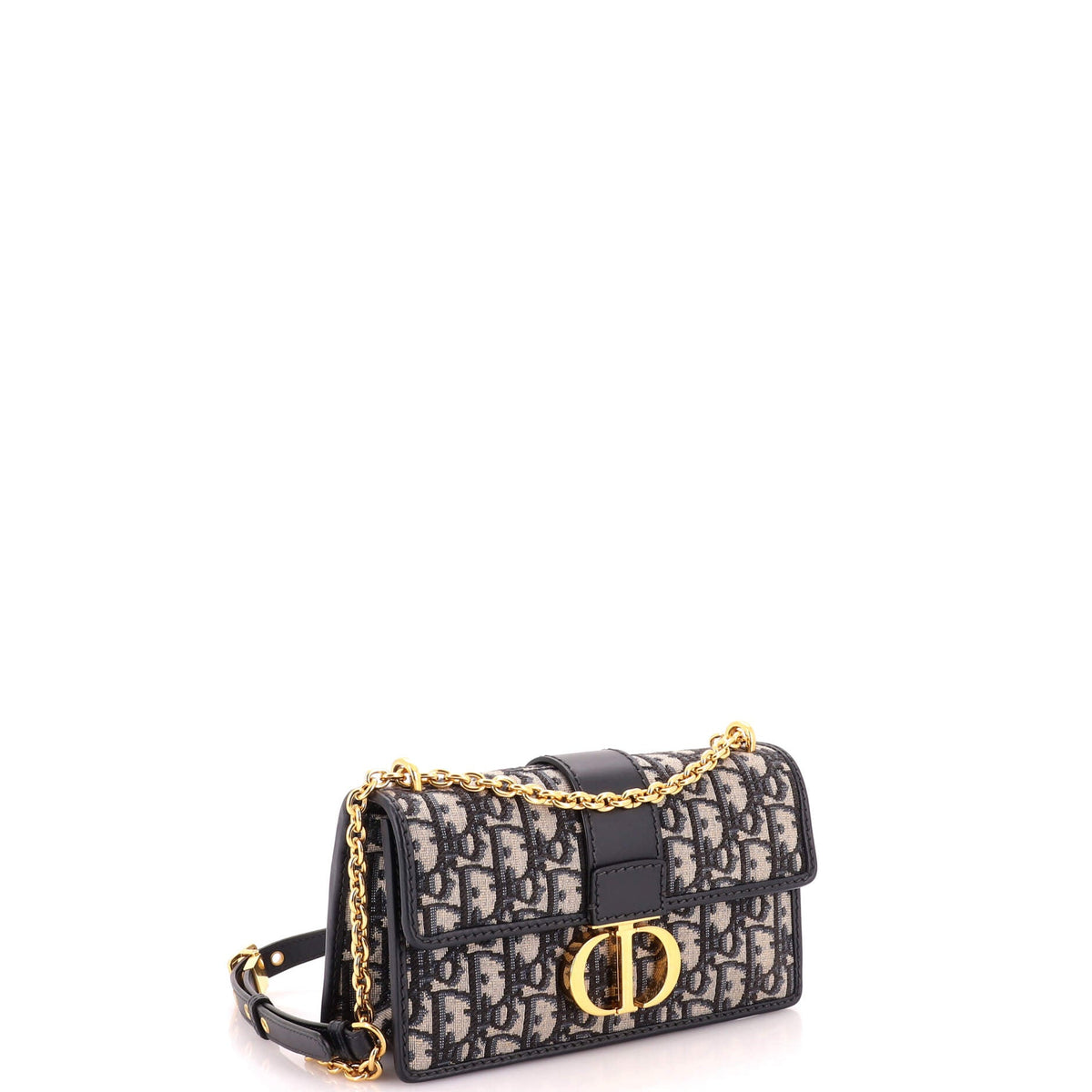 30 Montaigne Chain Flap Bag Oblique Canvas East West