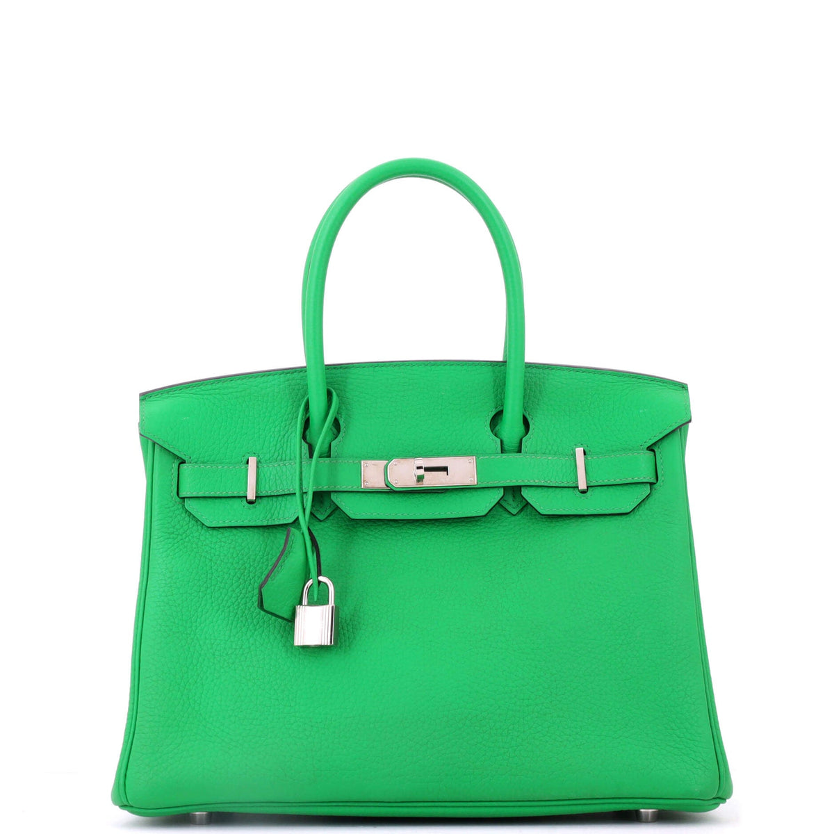 Birkin Handbag Bamboo Clemence with Palladium Hardware 30