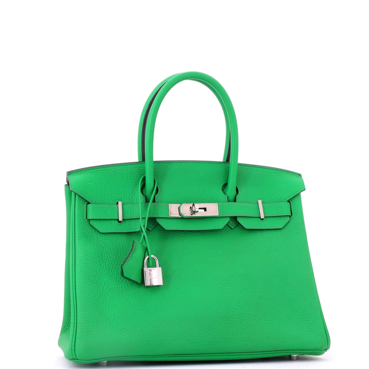 Birkin Handbag Bamboo Clemence with Palladium Hardware 30