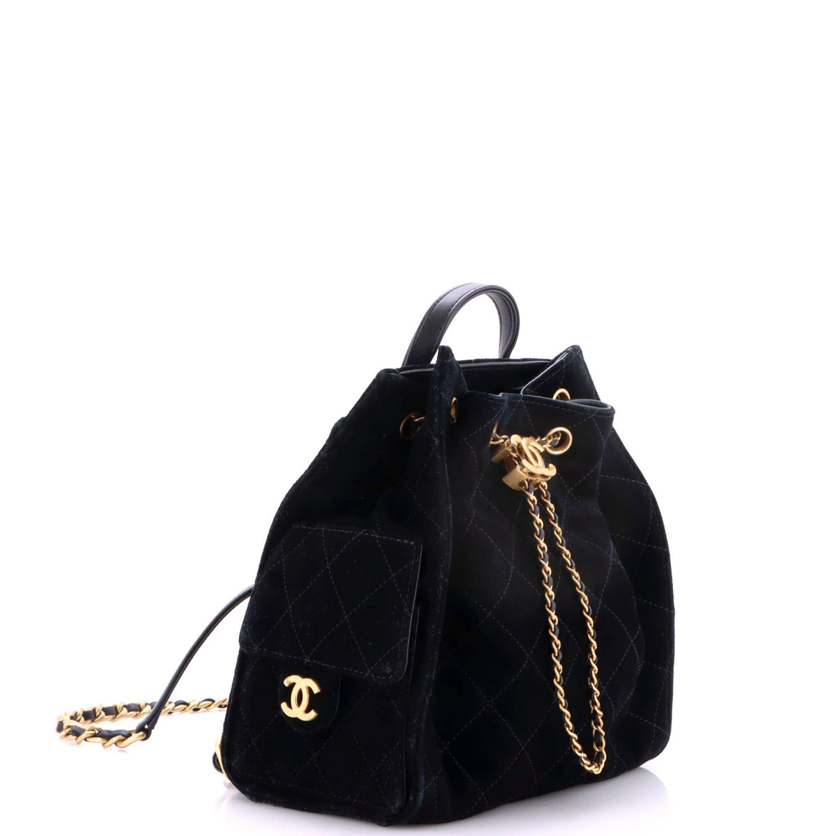 25 Backpack Quilted Suede Medium