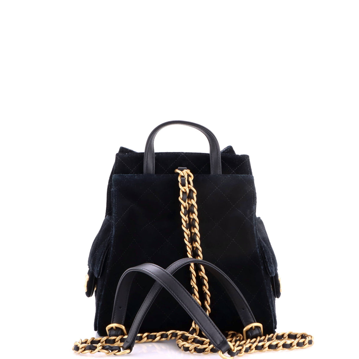 25 Backpack Quilted Suede Medium
