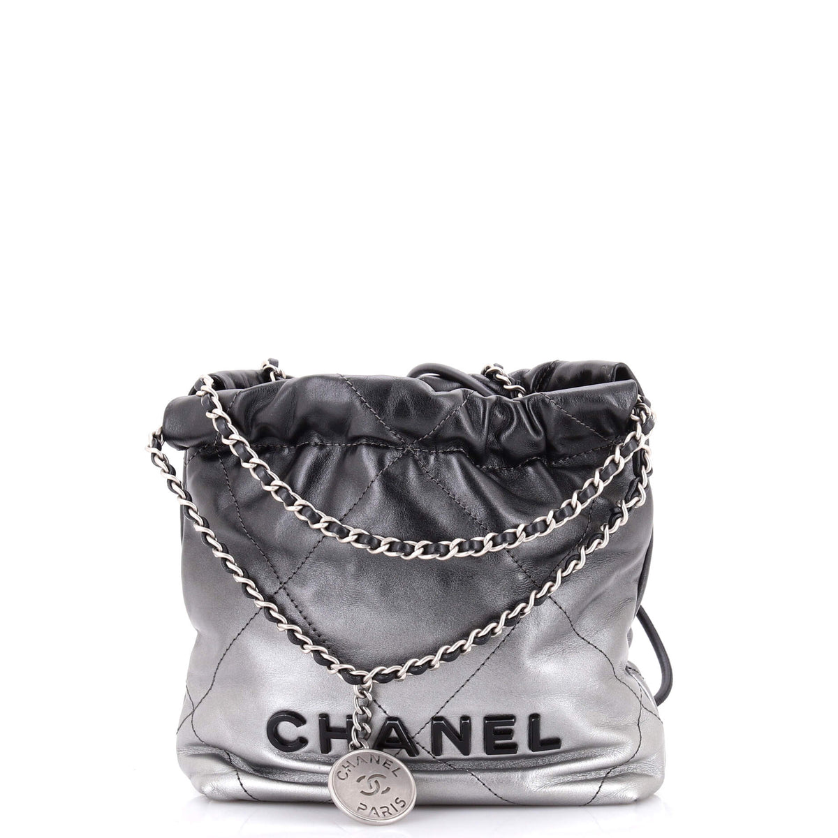 22 Chain Hobo Quilted Metallic Degrade Calfskin Mini