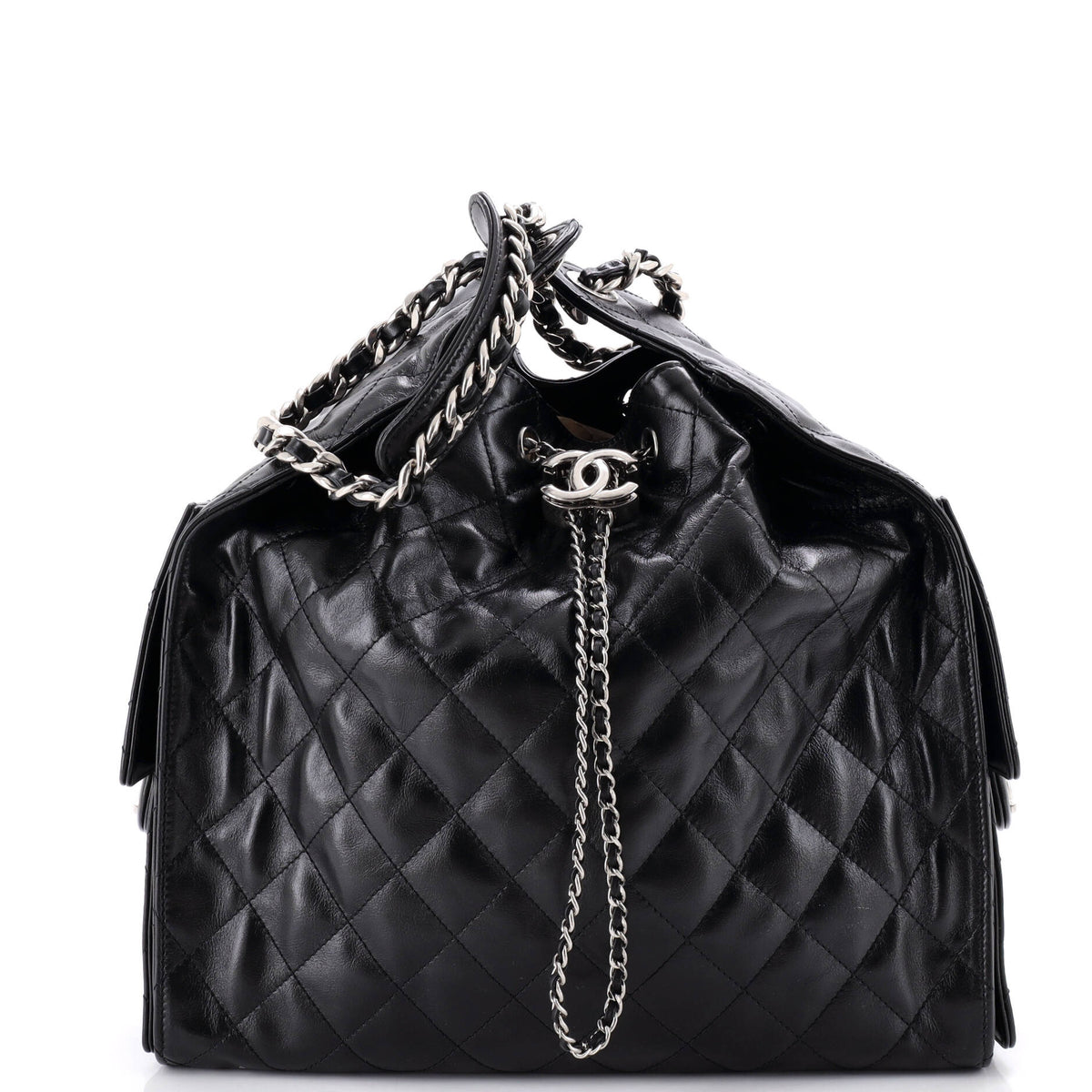 25 Hobo Bag Quilted Shiny Crumpled Calfskin Medium