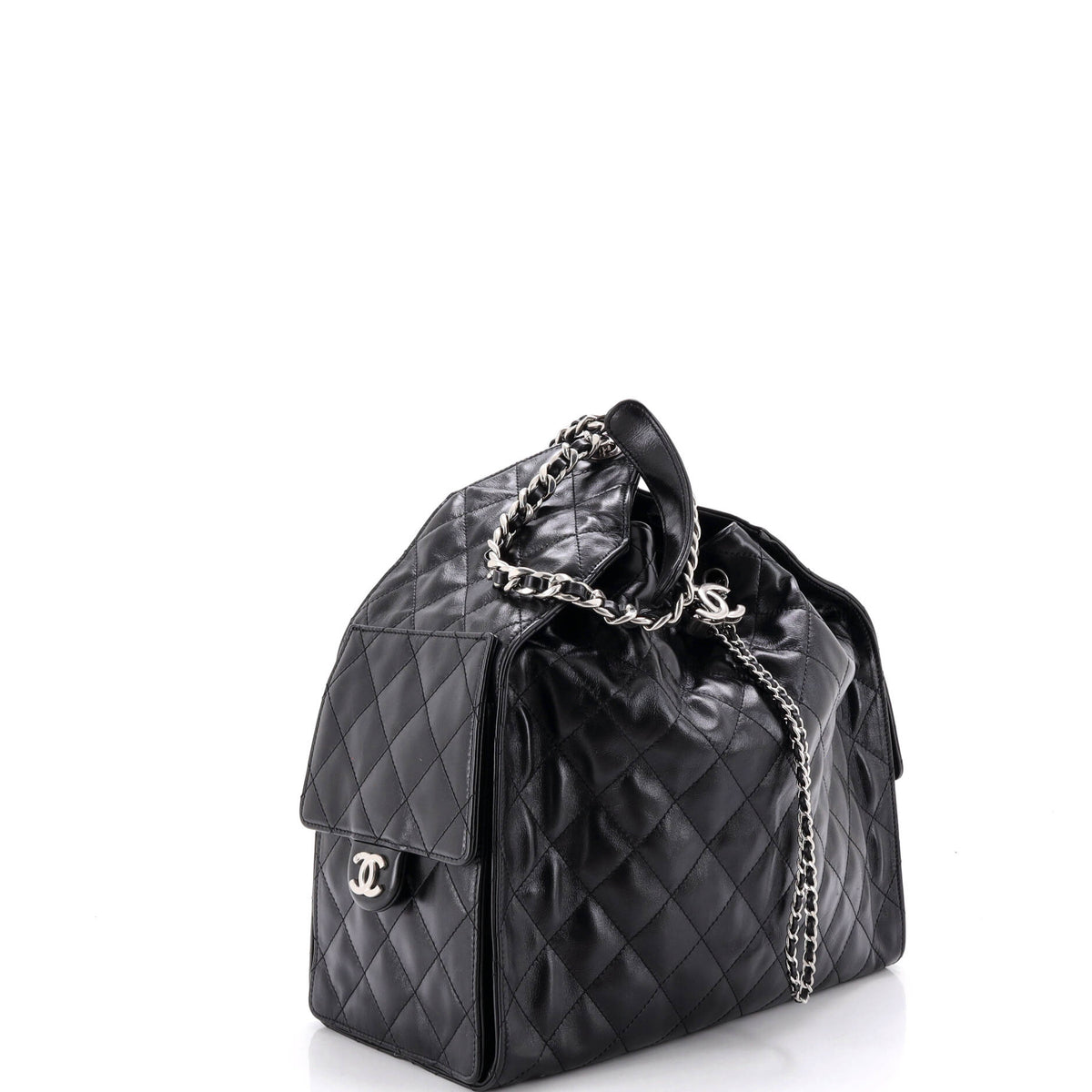 25 Hobo Bag Quilted Shiny Crumpled Calfskin Medium