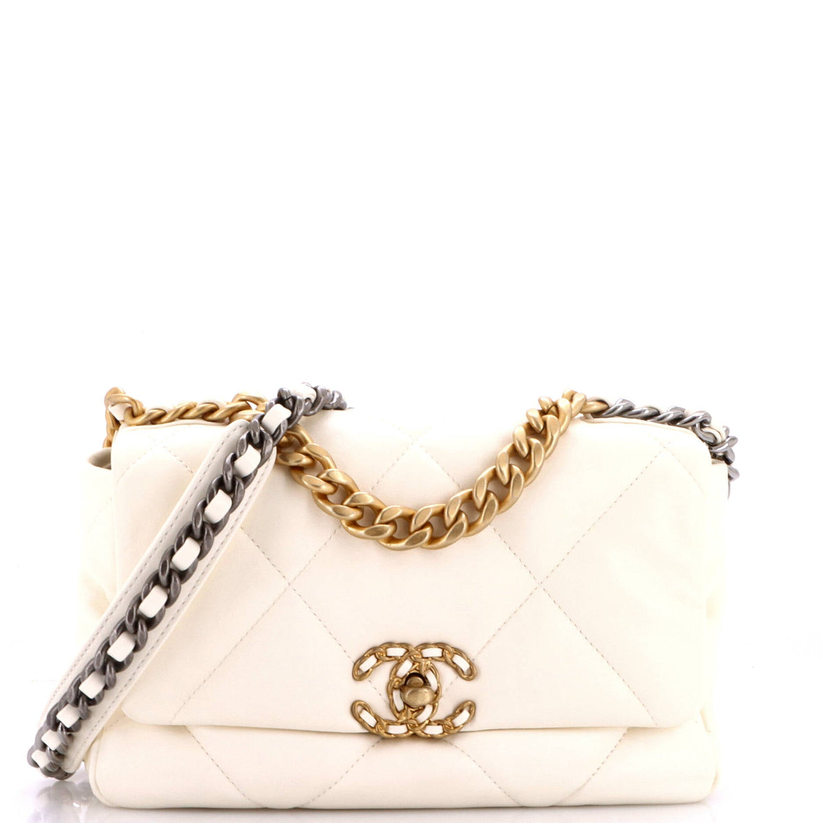 19 Flap Bag Quilted Leather Medium