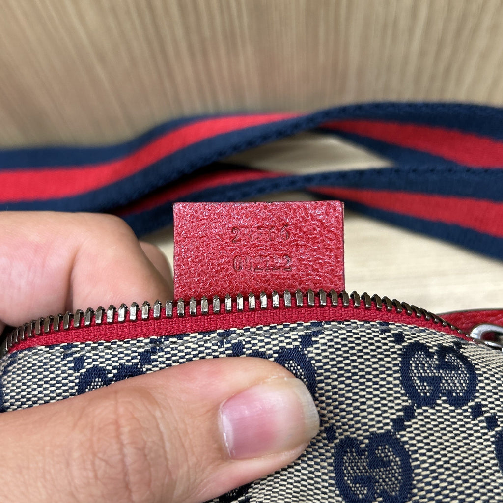 Vintage Double Belt Bag GG Canvas with Leather