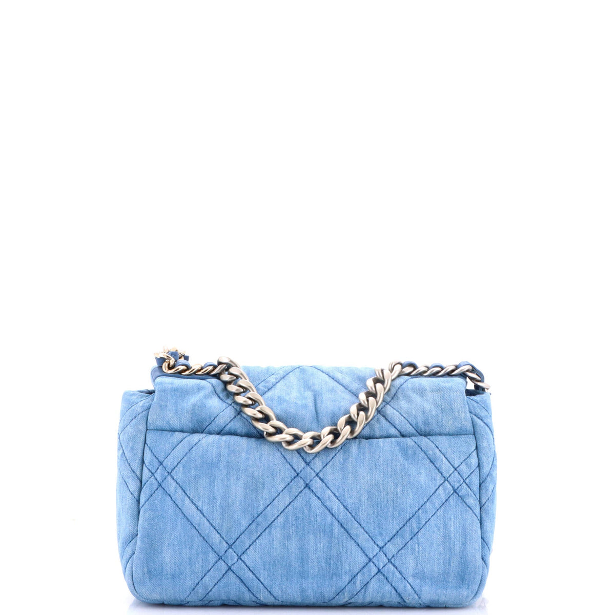 19 Flap Bag Quilted Denim Medium