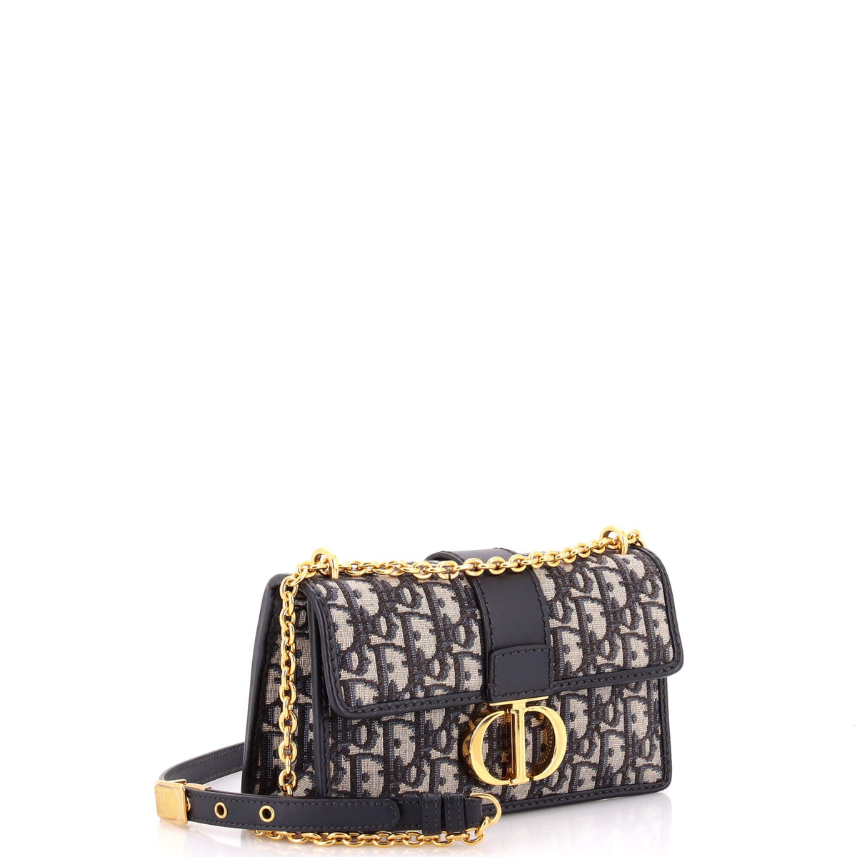 30 Montaigne Chain Flap Bag Oblique Canvas East West