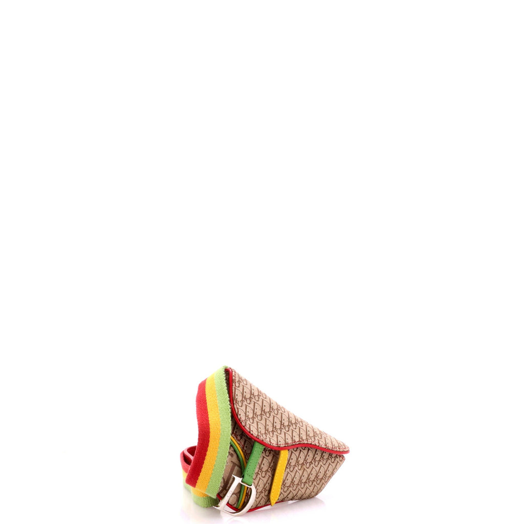 Vintage Rasta Saddle Waist Bag Diorissimo Canvas