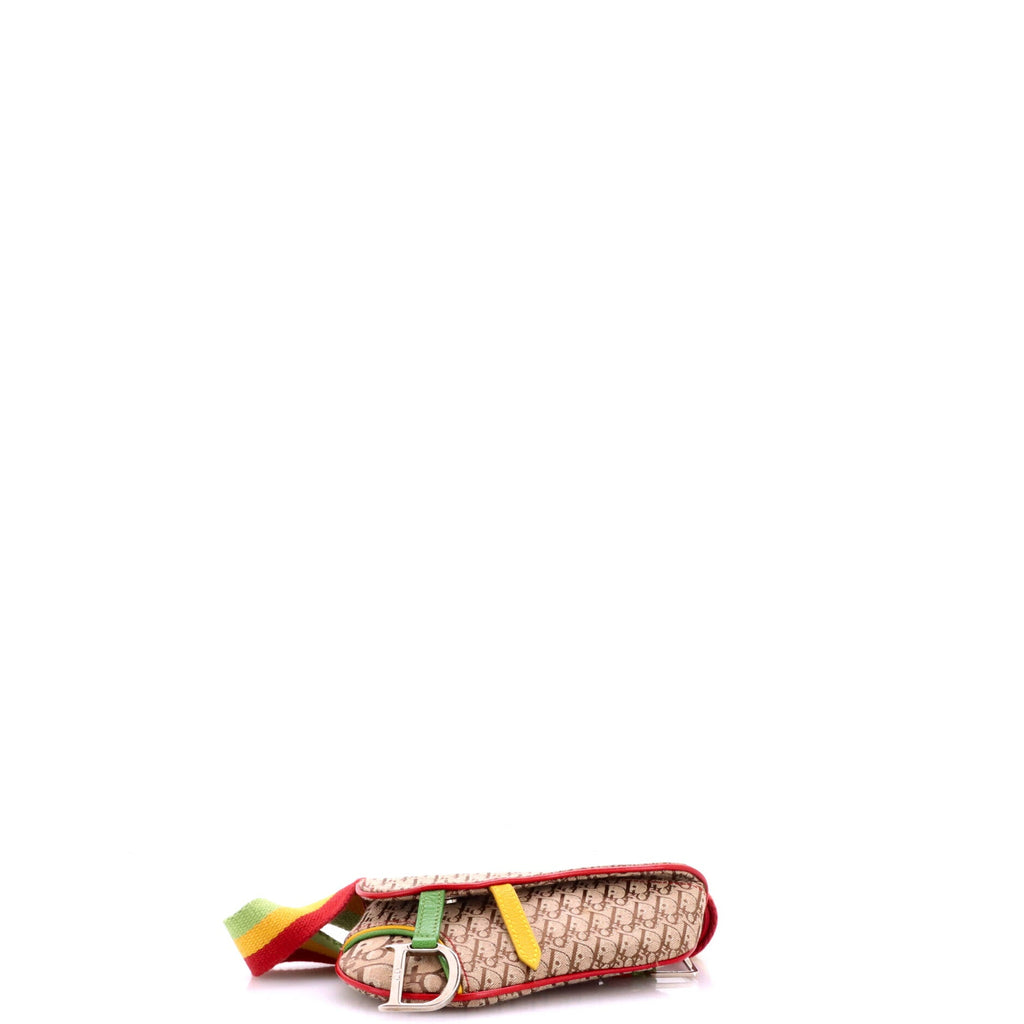 Vintage Rasta Saddle Waist Bag Diorissimo Canvas