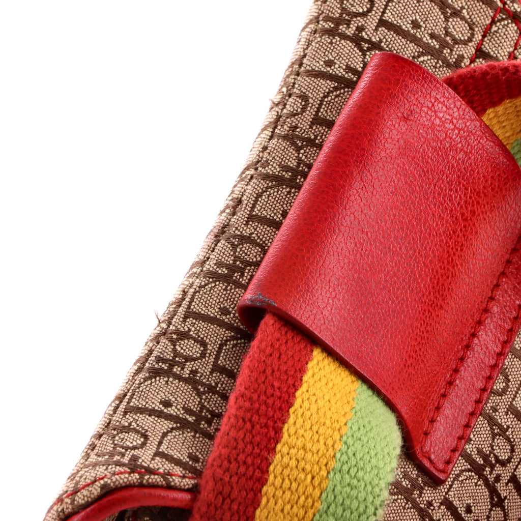 Vintage Rasta Saddle Waist Bag Diorissimo Canvas