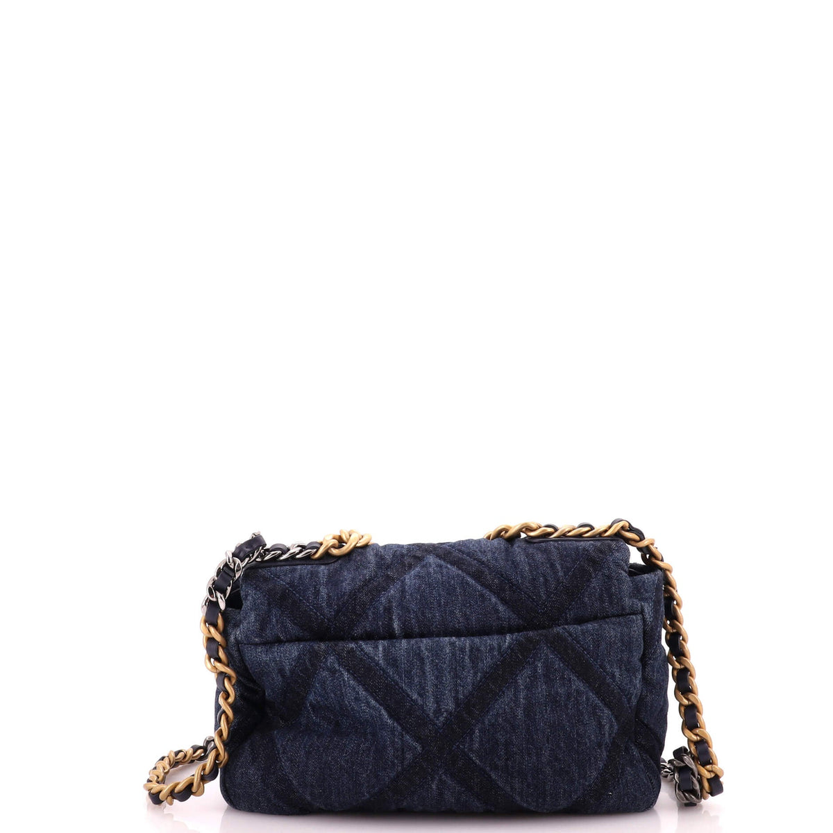 19 Flap Bag Quilted Denim Medium