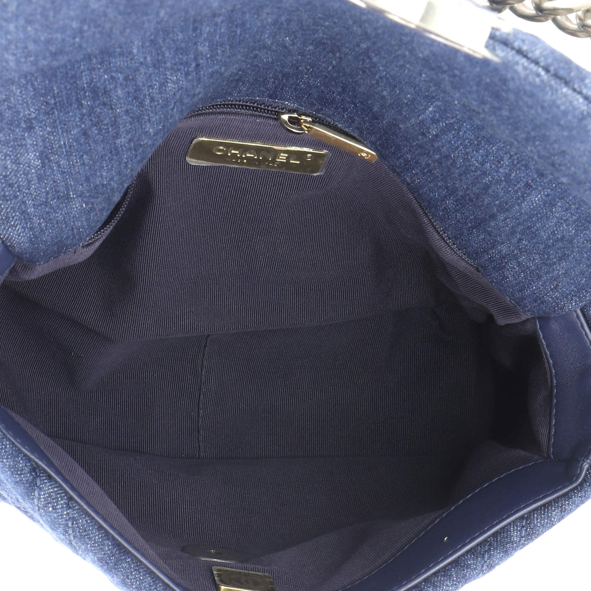 19 Flap Bag Quilted Denim Medium