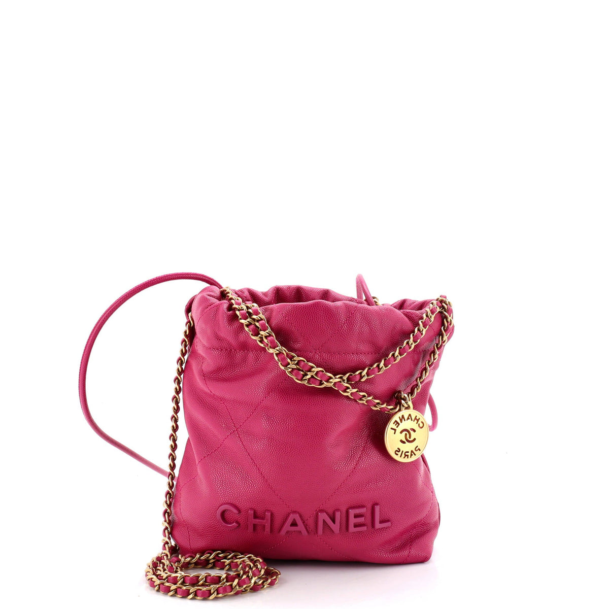 22 Chain Hobo Quilted Caviar Mini