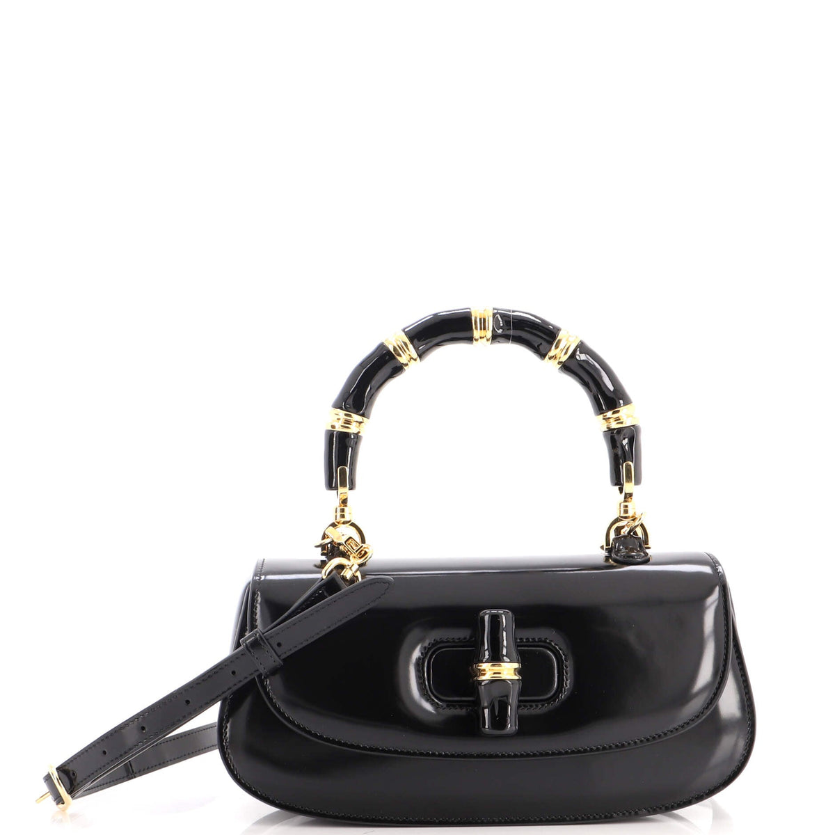 Bamboo Diva Top Handle Bag Polished Leather Medium