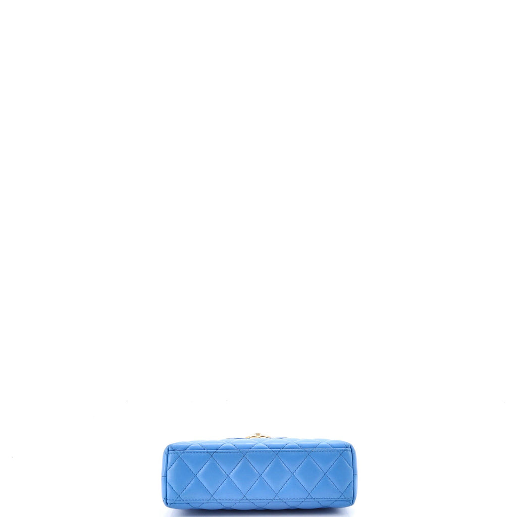 Kelly Top Handle Shopping Bag Quilted Shiny Aged Calfskin Mini