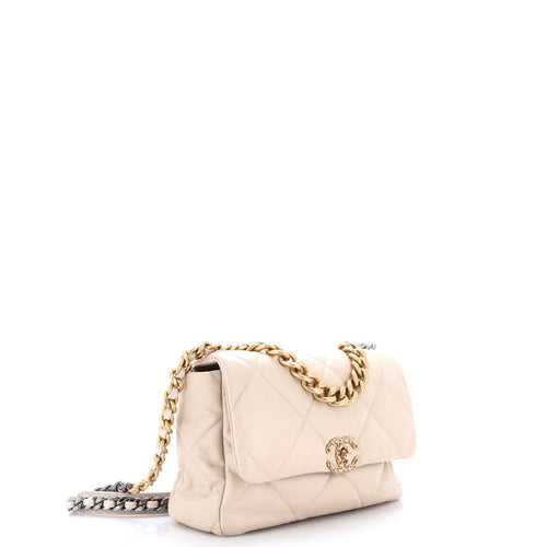 19 Flap Bag Quilted Leather Large