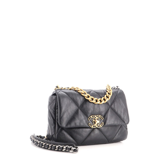 19 Flap Bag Quilted Leather Medium