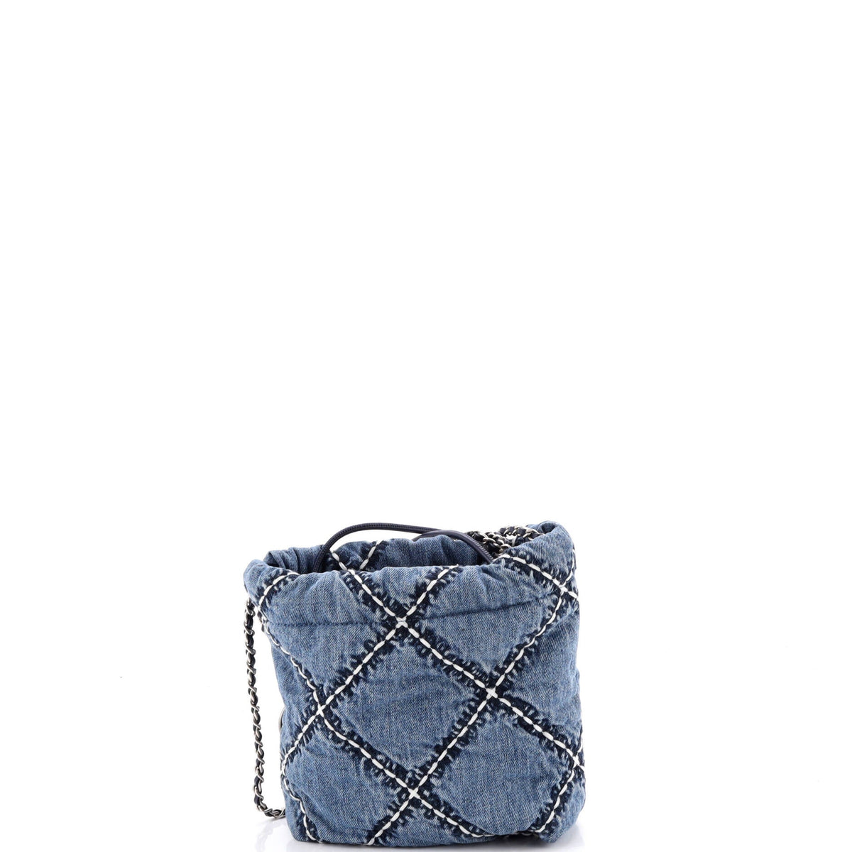 22 Chain Hobo Quilted Stitched Denim Mini