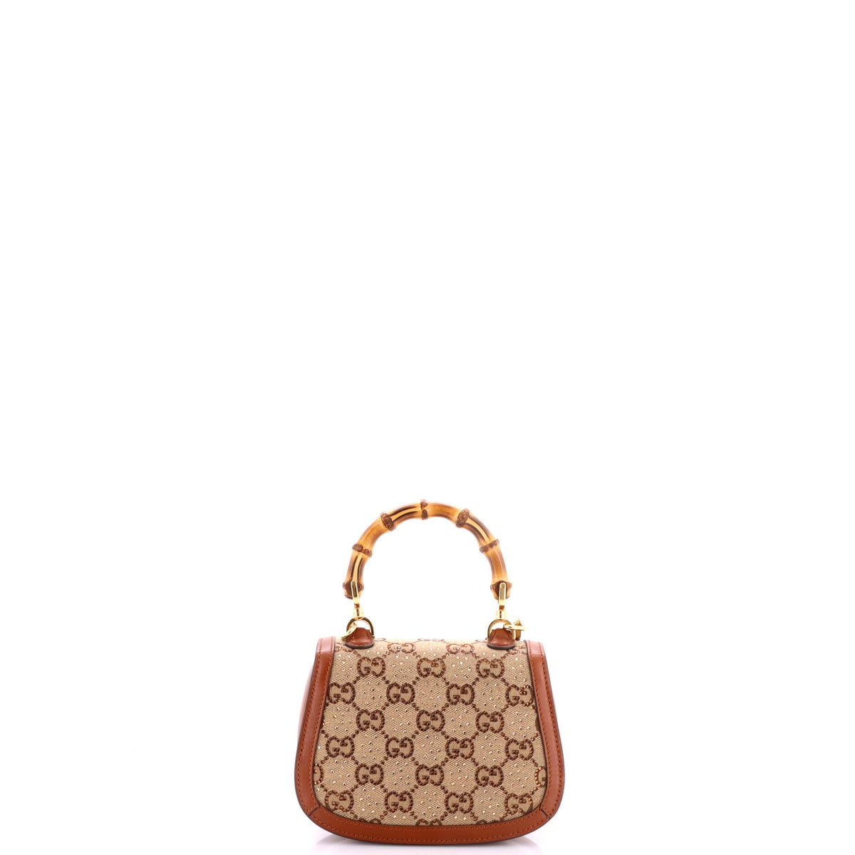 Bamboo 1947 Top Handle Bag Crystal Embellished GG Canvas Mini
