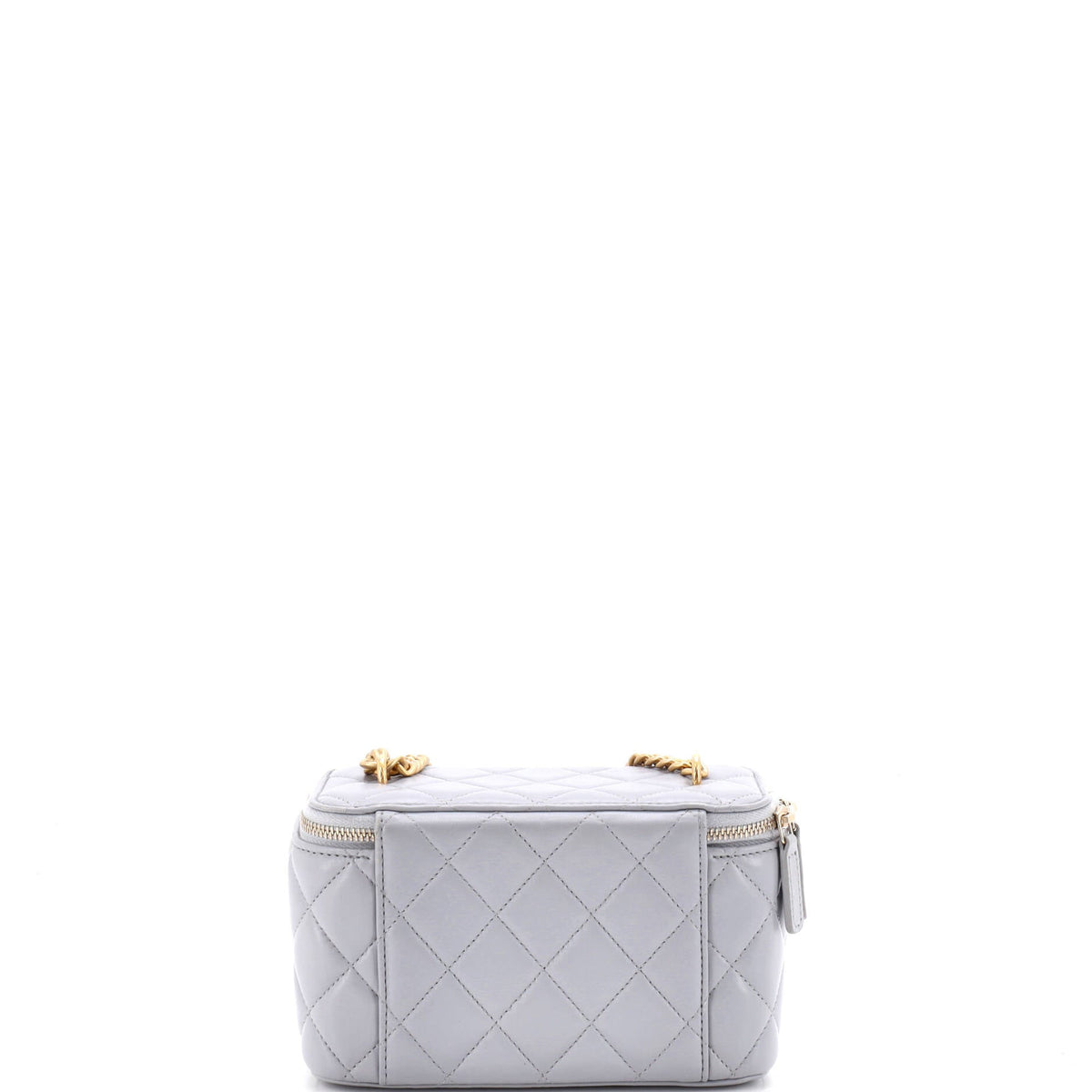 All Slide Long Vanity Case with Chain Quilted Lambskin Small