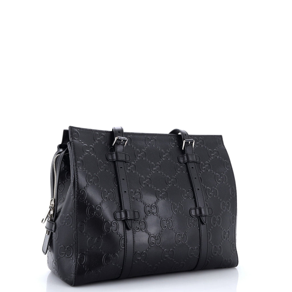 Tote Bag GG Embossed Perforated Leather Medium