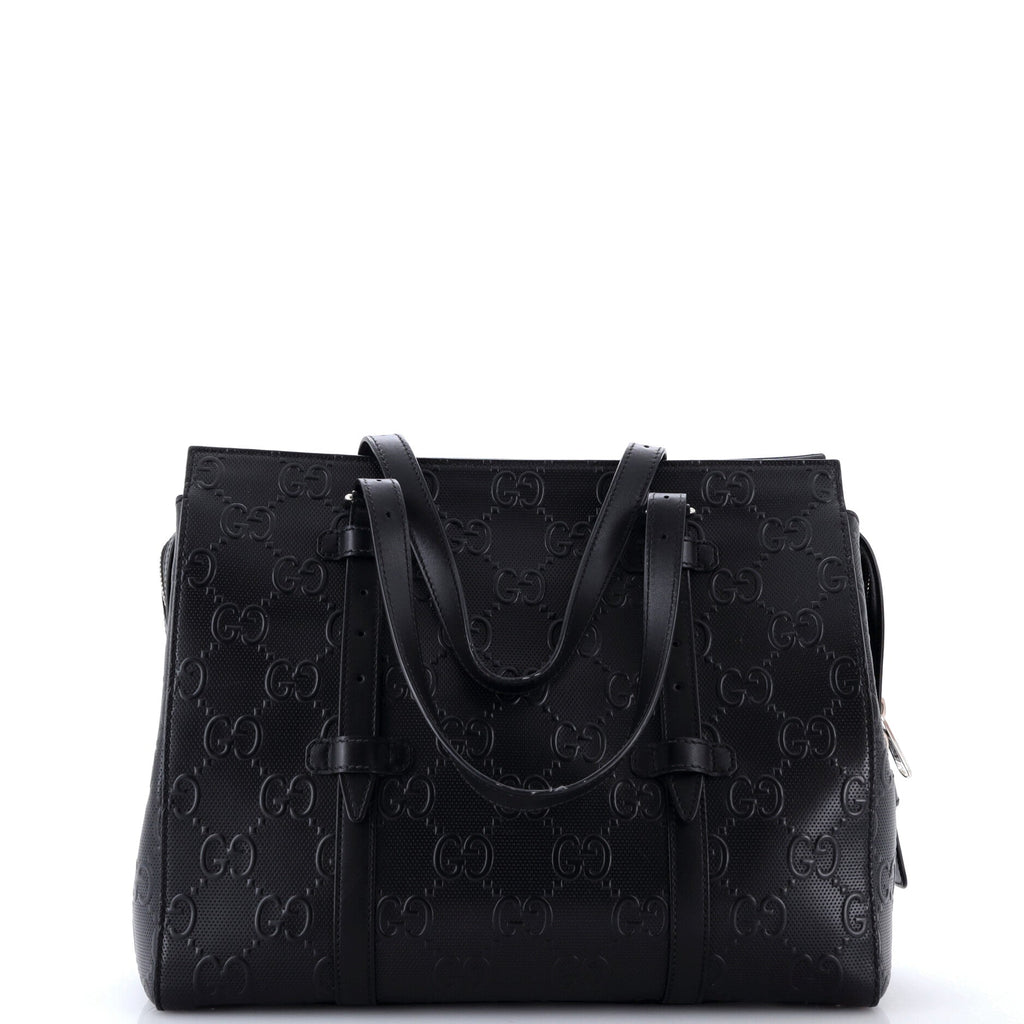 Tote Bag GG Embossed Perforated Leather Medium