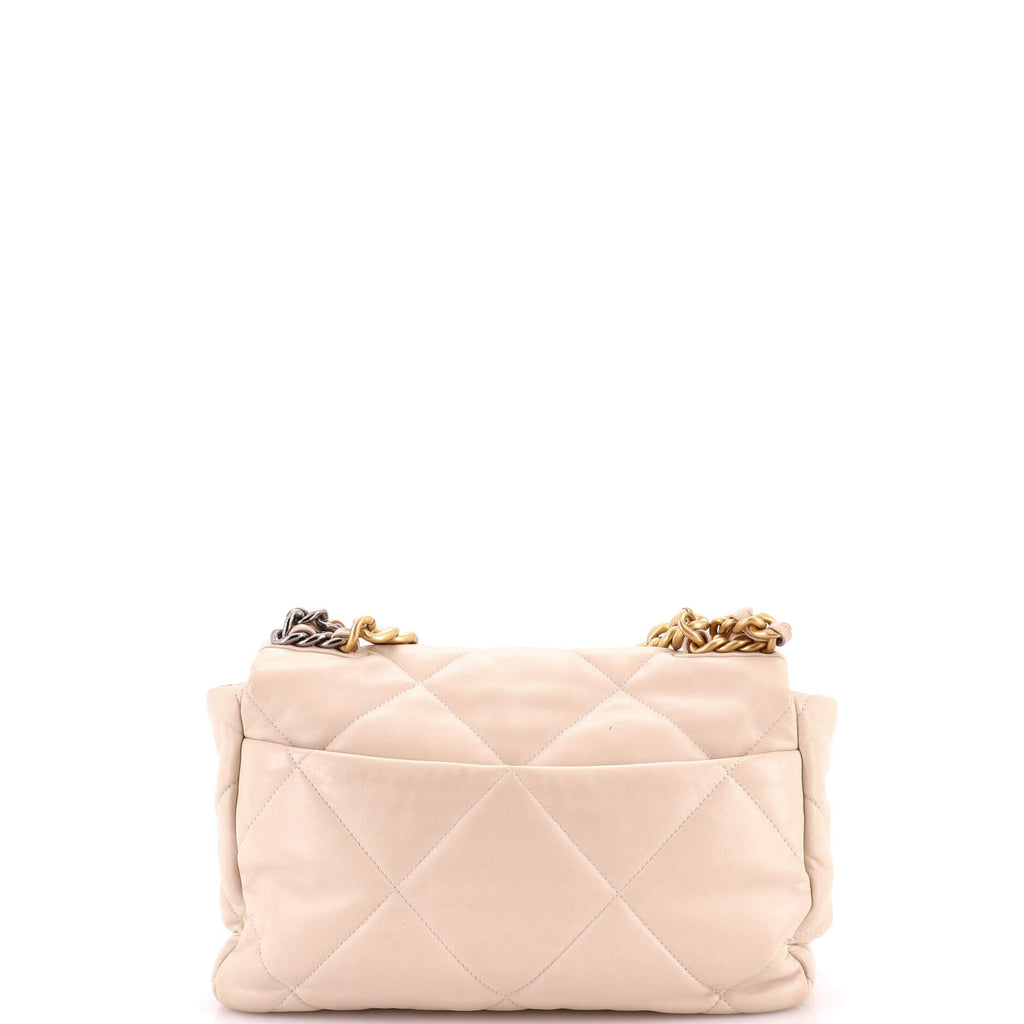 19 Flap Bag Quilted Leather Large