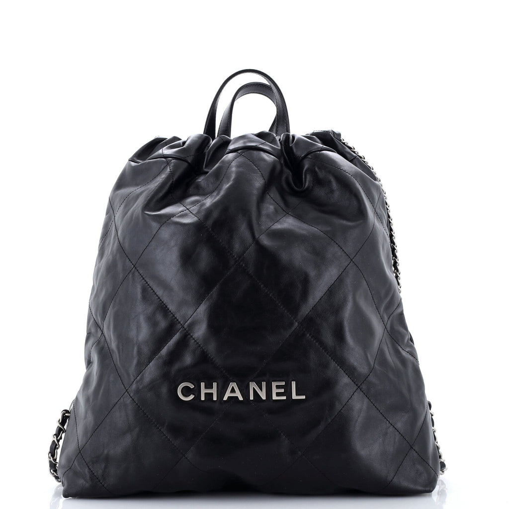 22 Chain Backpack Quilted Calfskin Large
