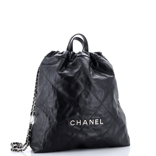 22 Chain Backpack Quilted Calfskin Large