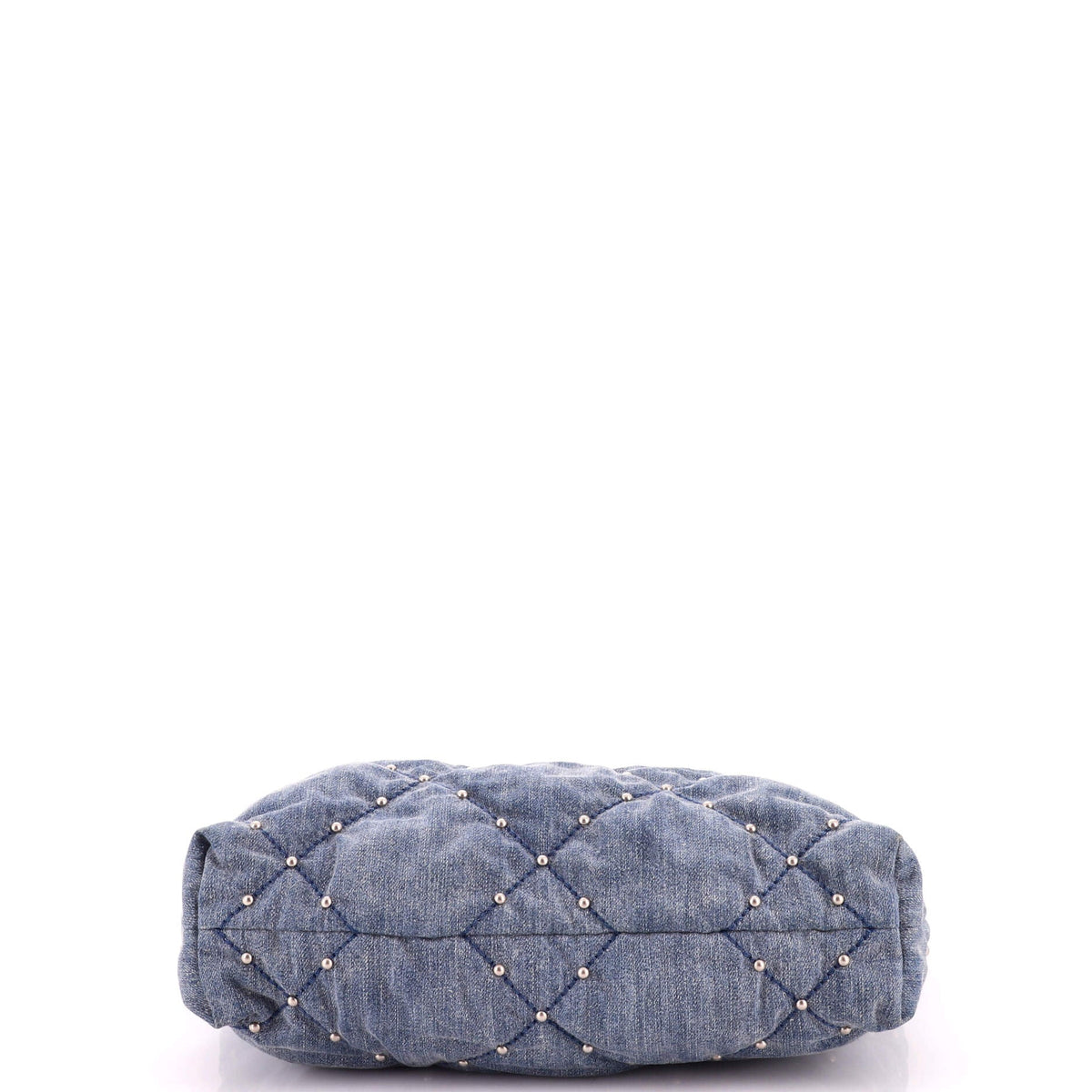 22 Chain Hobo Quilted Studded Denim Small