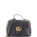 GG Marmont Top Handle Flap Bag Matelasse Leather Small