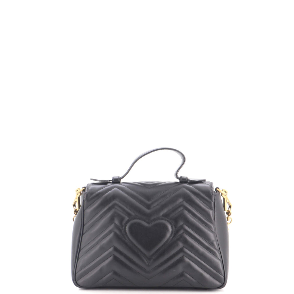 GG Marmont Top Handle Flap Bag Matelasse Leather Small