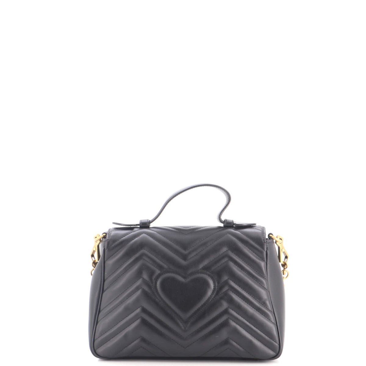 GG Marmont Top Handle Flap Bag Matelasse Leather Small