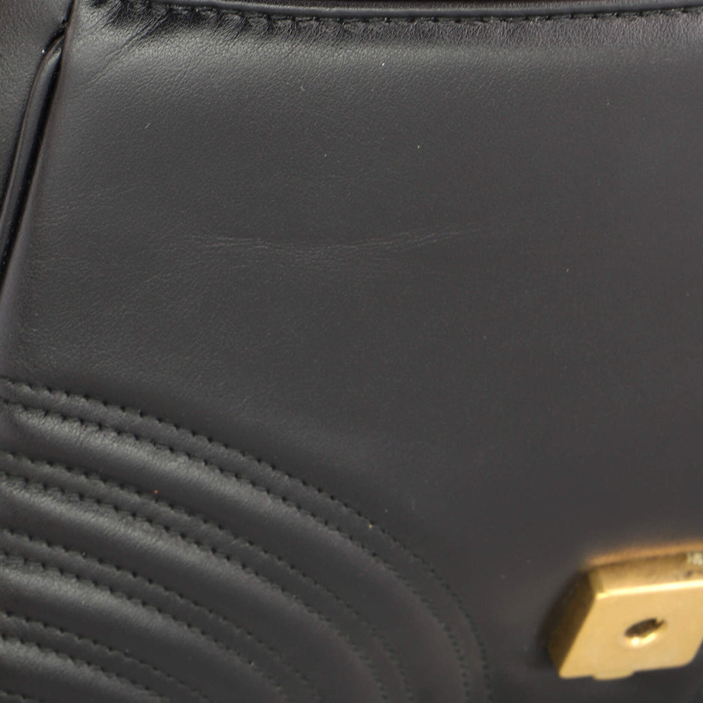 GG Marmont Top Handle Flap Bag Matelasse Leather Small