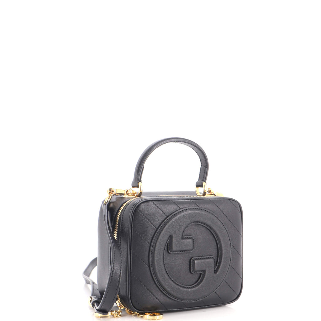 Blondie NM Top Handle Shoulder Bag Diagonal Quilted Leather