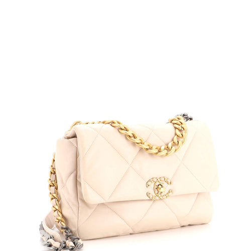 19 Flap Bag Quilted Leather Large