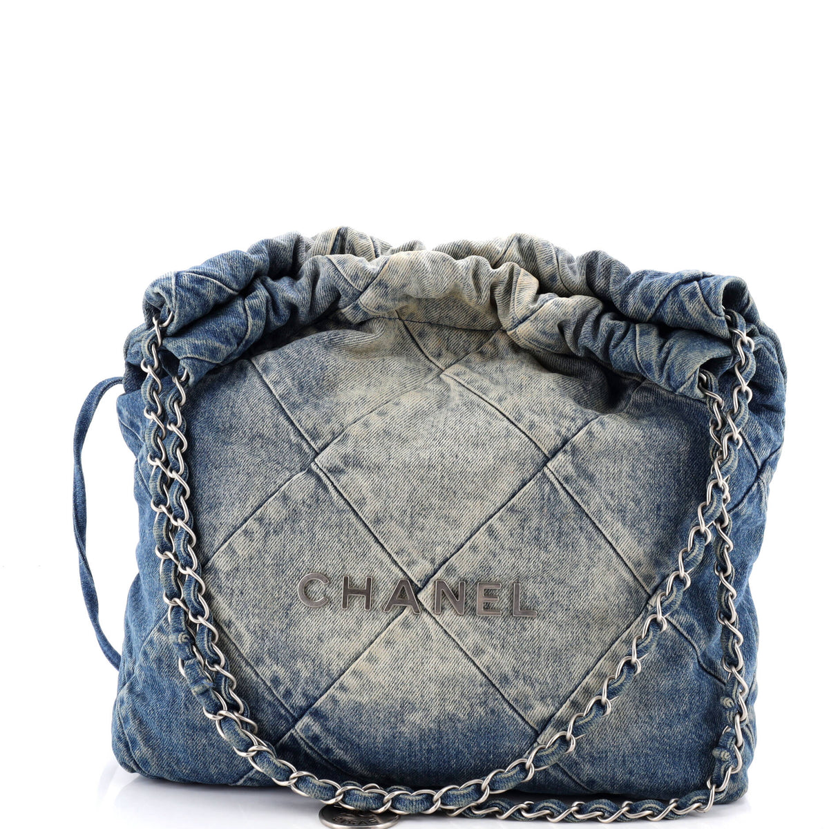 22 Chain Hobo Quilted Denim Small