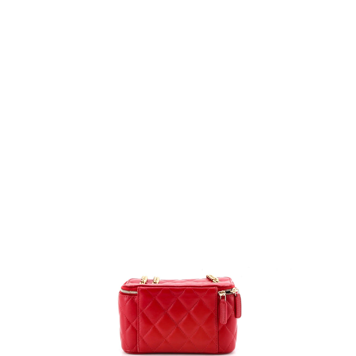 All Slide Long Vanity Case with Chain Quilted Lambskin Small