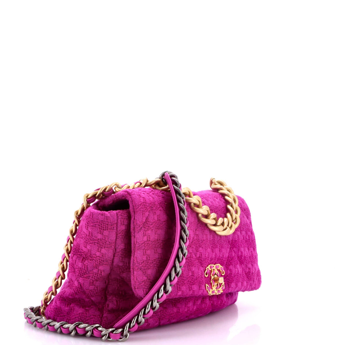 19 Flap Bag Quilted Tweed Large
