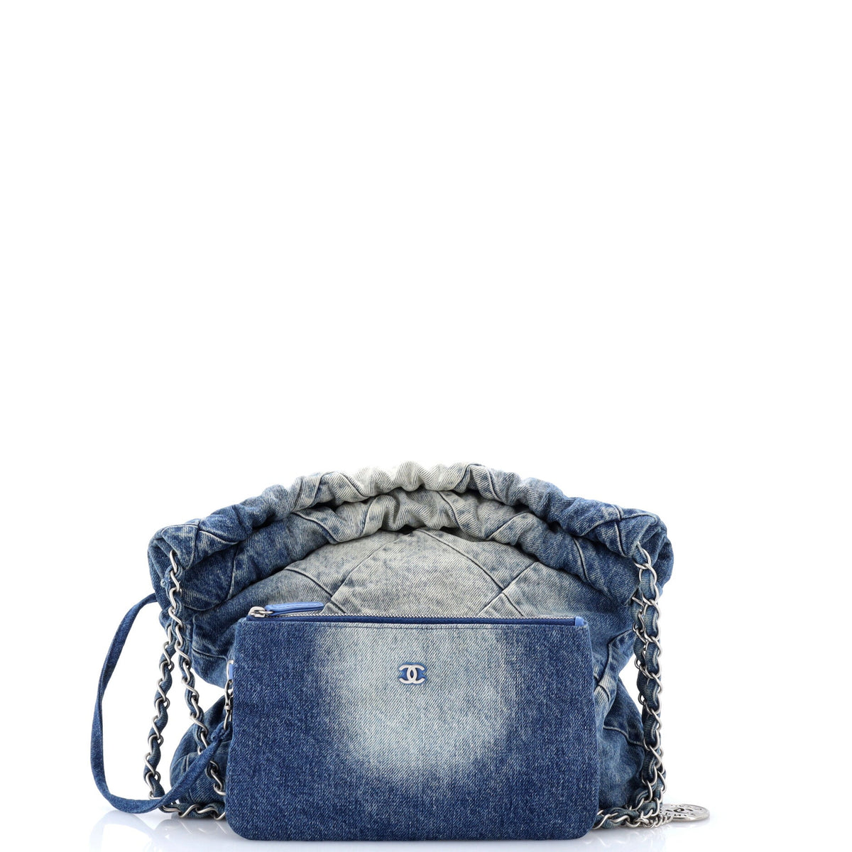 22 Chain Hobo Quilted Denim Small
