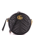GG Marmont Round Shoulder Bag Matelasse Leather Mini