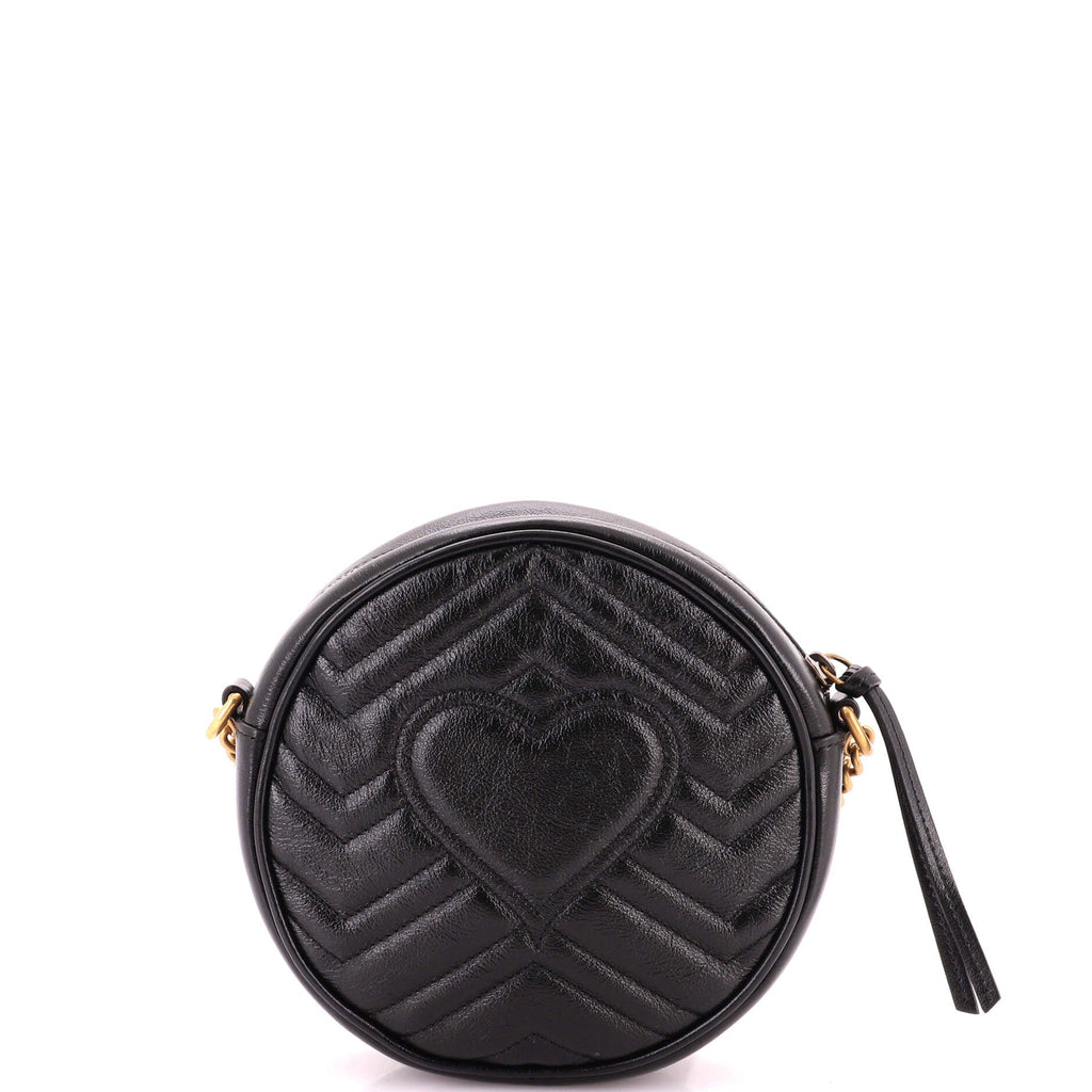 GG Marmont Round Shoulder Bag Matelasse Leather Mini
